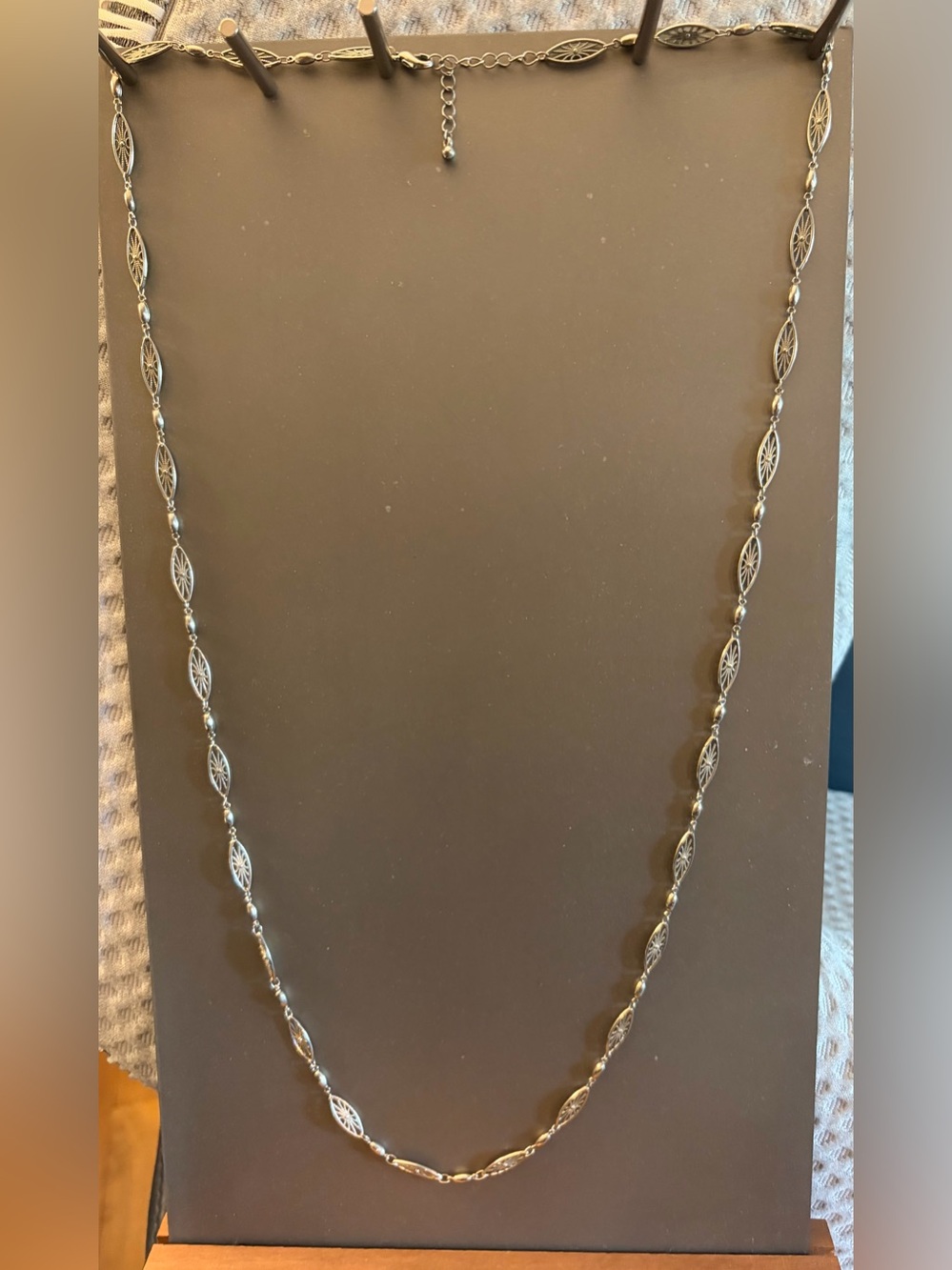 Delicate Filigree Link Necklace - Silver Tone Women’s Jewelry